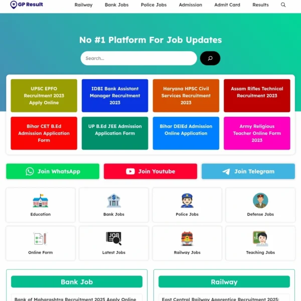 GP Result – Sarkari Result Website Template for GeneratePress